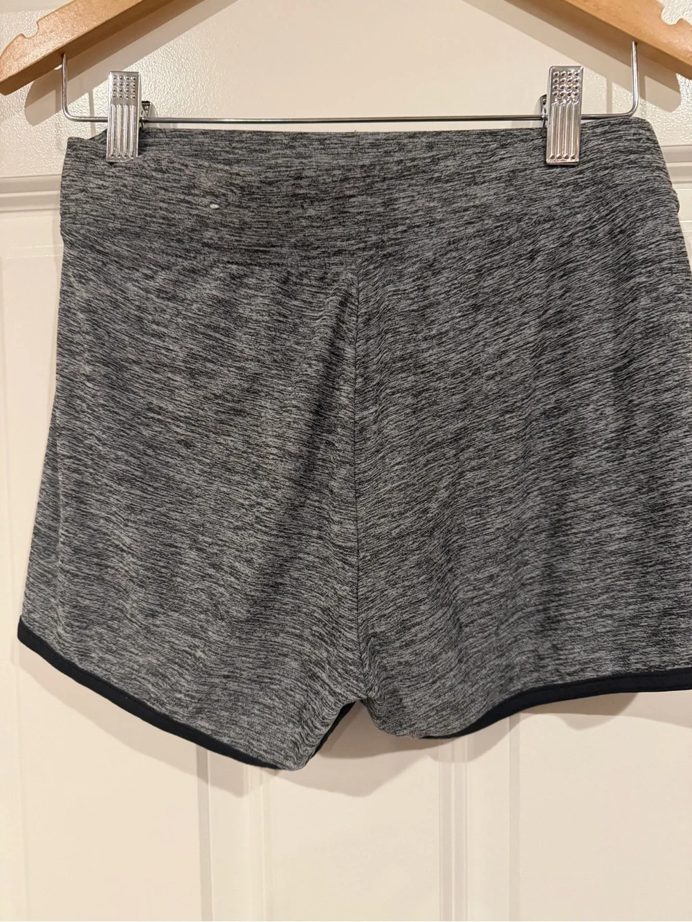 Girls Justice Gray Heather Drawstring Active Shorts with Black Trim 14/16